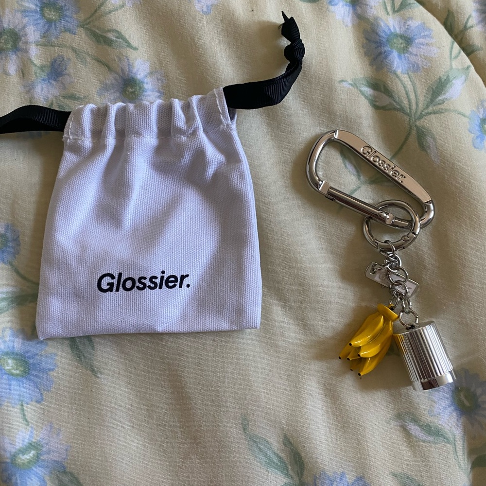 Glossier Silver Key Holder with Yellow Charm
